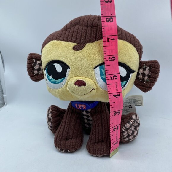Littlest Pet Shop VIP Brown Monkey Plush Stuffed Animal 2007 Hasbro LPS Collar - Picture 11 of 14